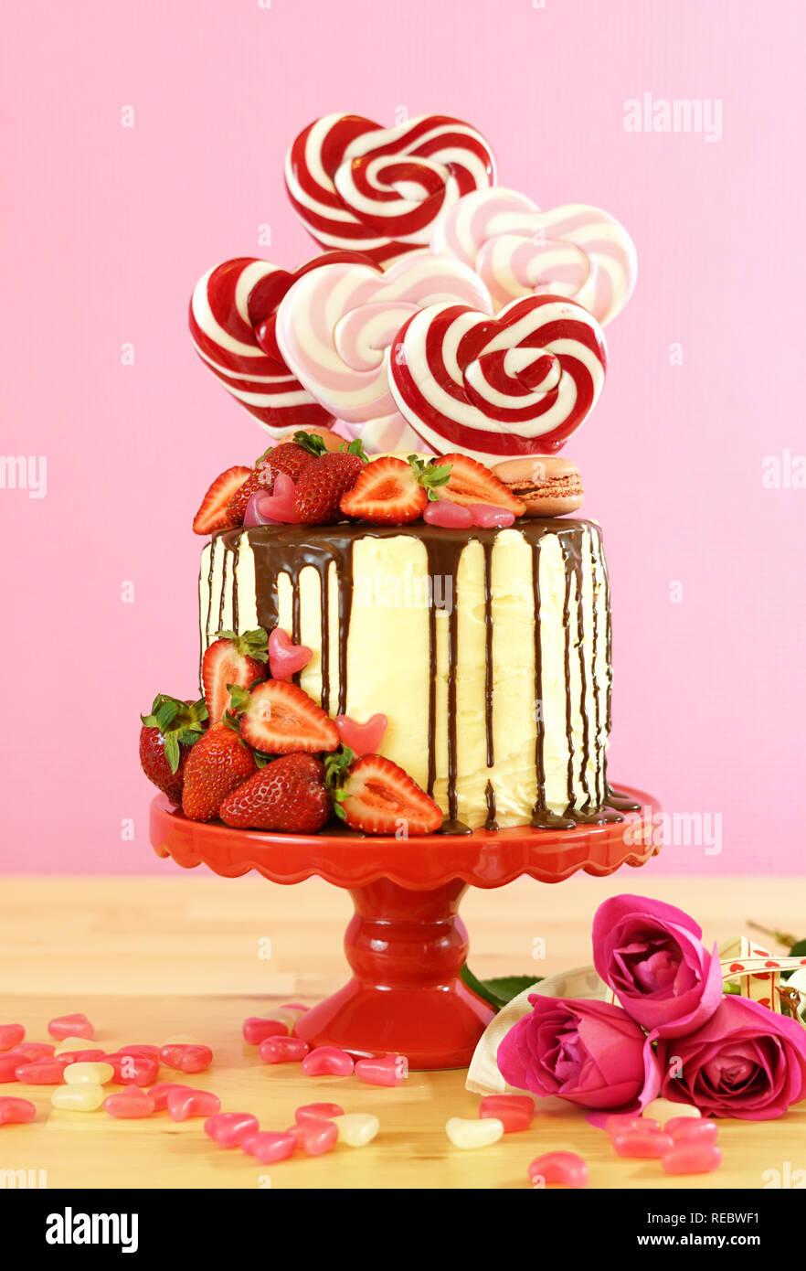 St Valentine S Day On Trend Candyland Fantasy Drip Novelty Cake