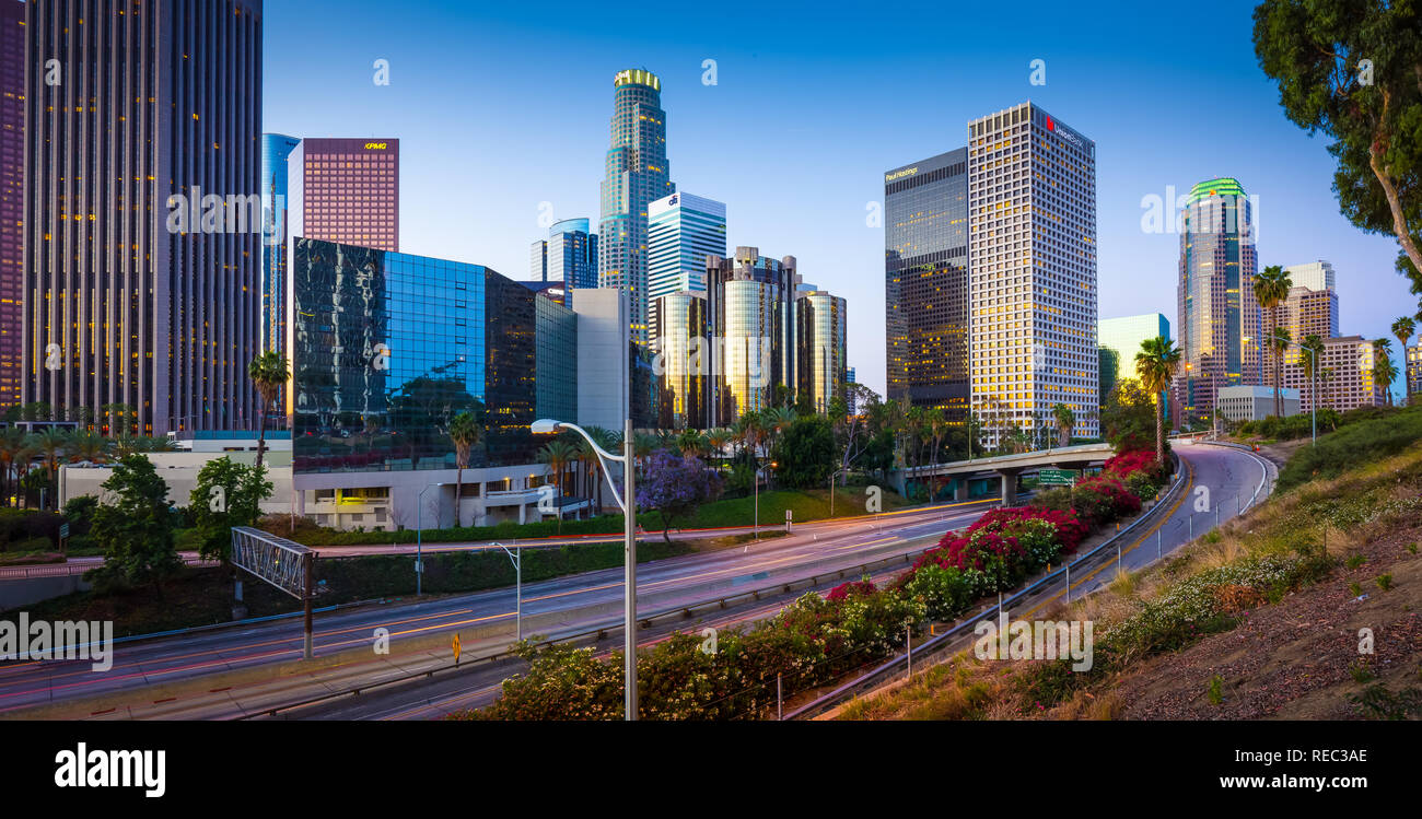 Los Angeles, officially the City of Los Angeles, often known by its initials L.A., is the most populous city in the U.S. state of California. Stock Photo