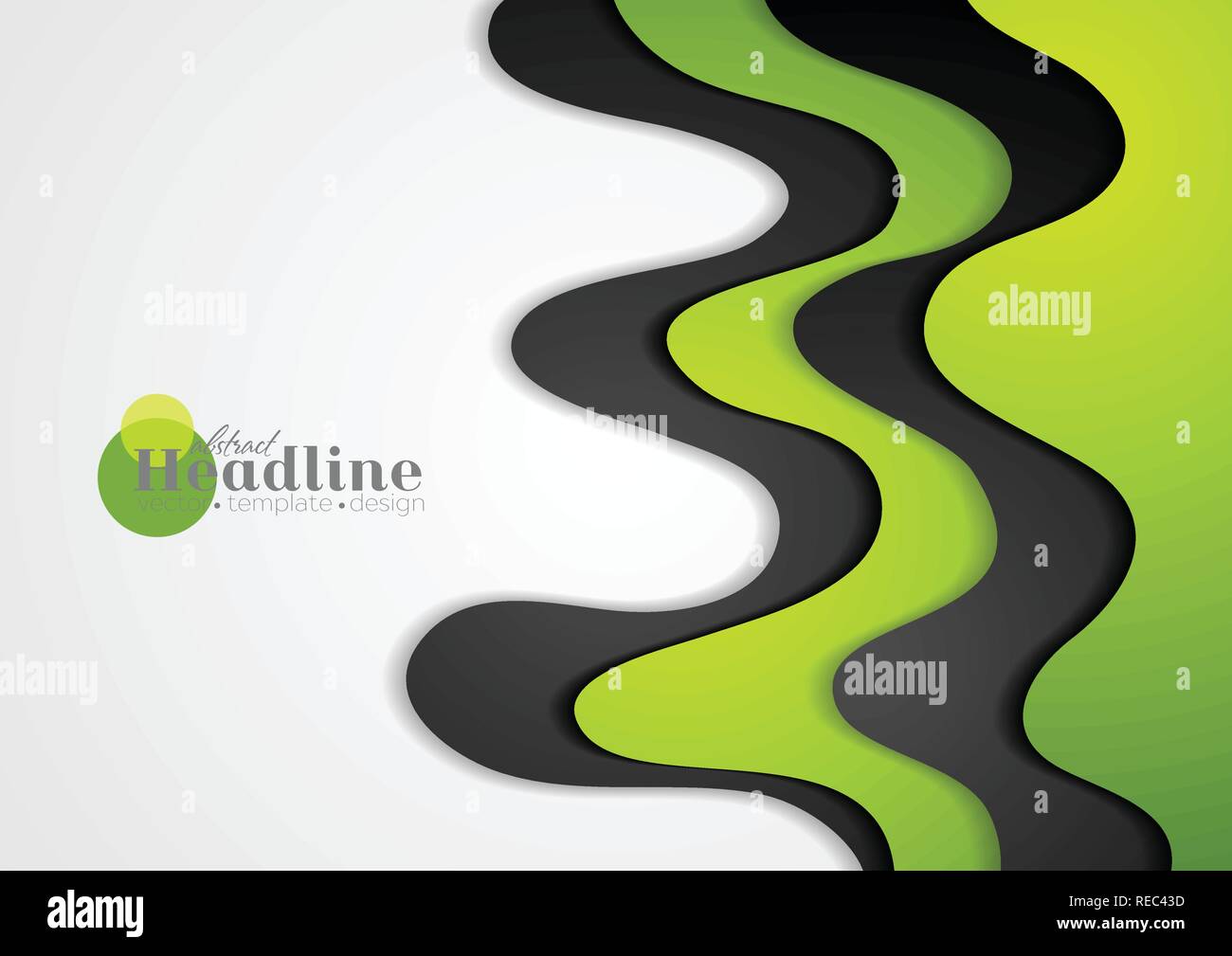 Green and black abstract corporate wavy background. Vector design Stock ...