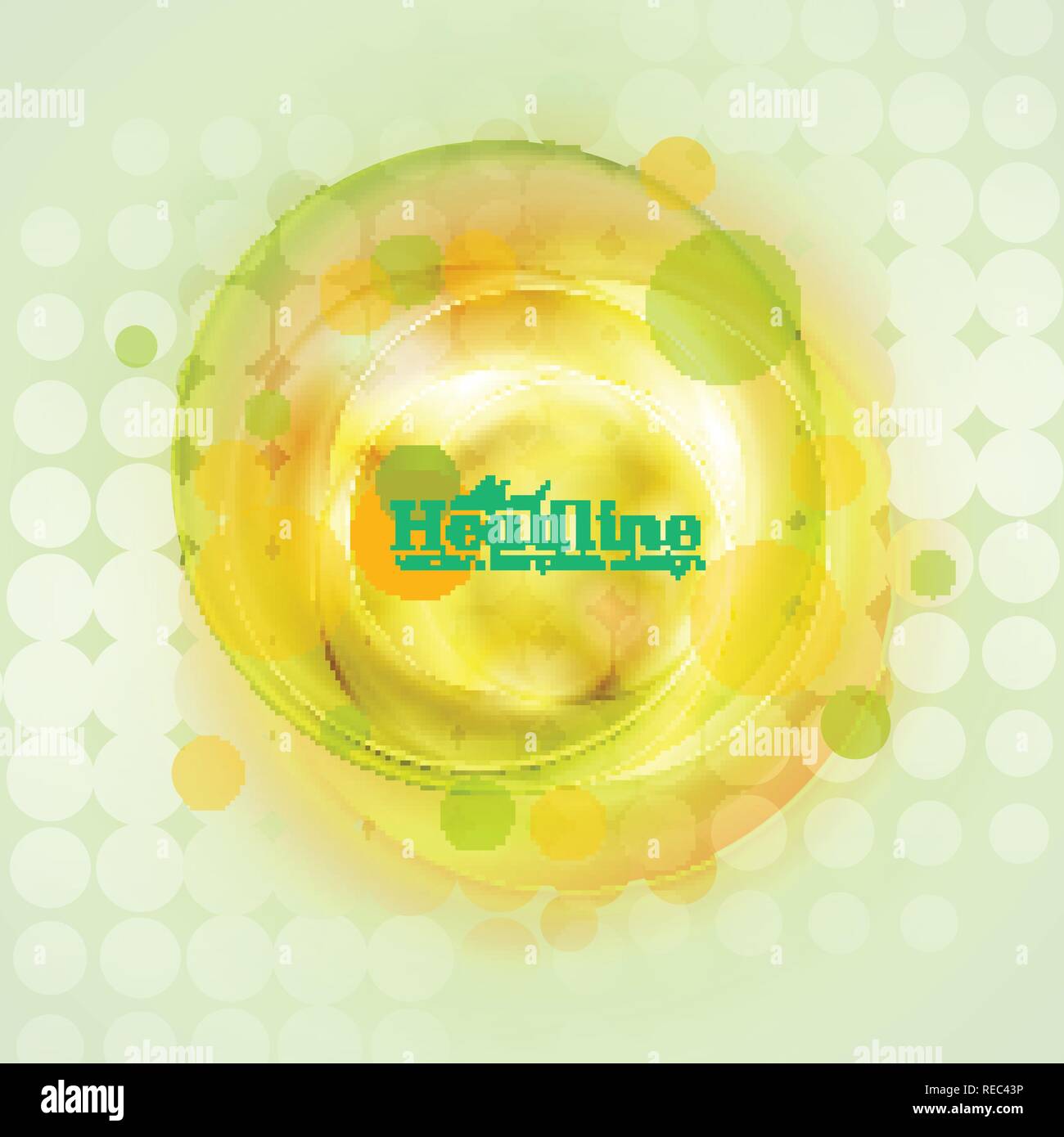 Bright yellow and green circles abstract background. Vector design ...