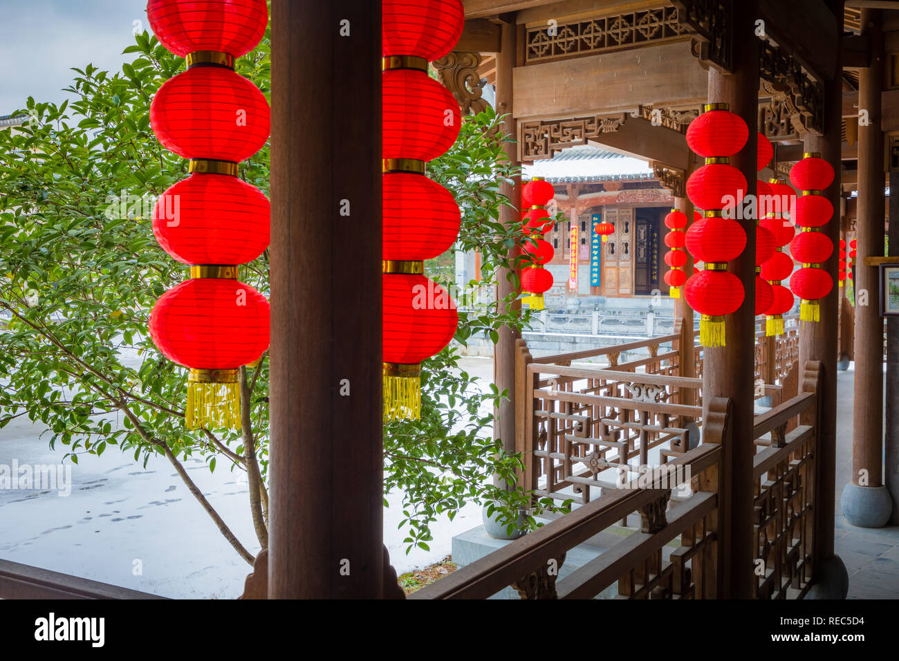 Hongcun (Chinese: 宏村; pinyin: Hóngcūn; literally: 'Hong village') is a village in Hongcun Town (宏村镇), Yi County in Anhui Province. Stock Photo