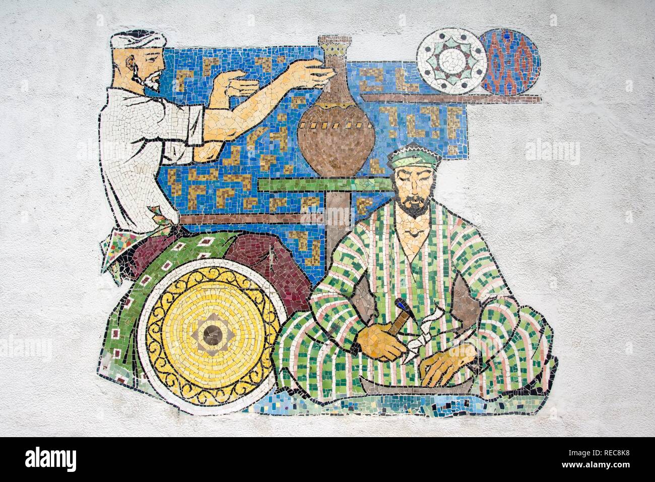 Tashkent, Museum of Applied Arts, mosaics, Uzbekistan Stock Photo
