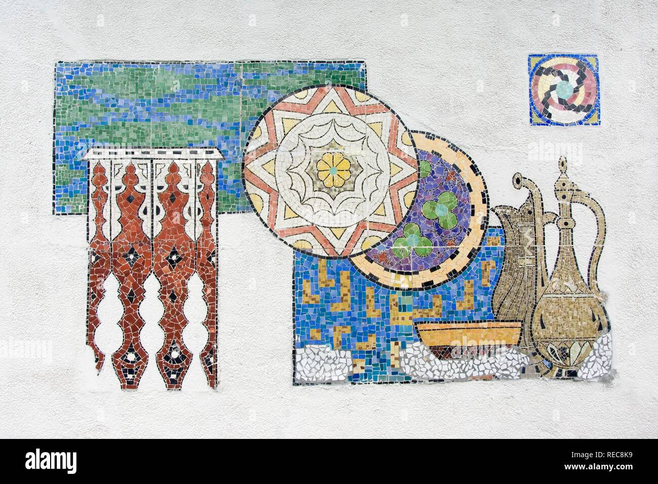 Tashkent, Museum of Applied Arts, mosaics, Uzbekistan Stock Photo