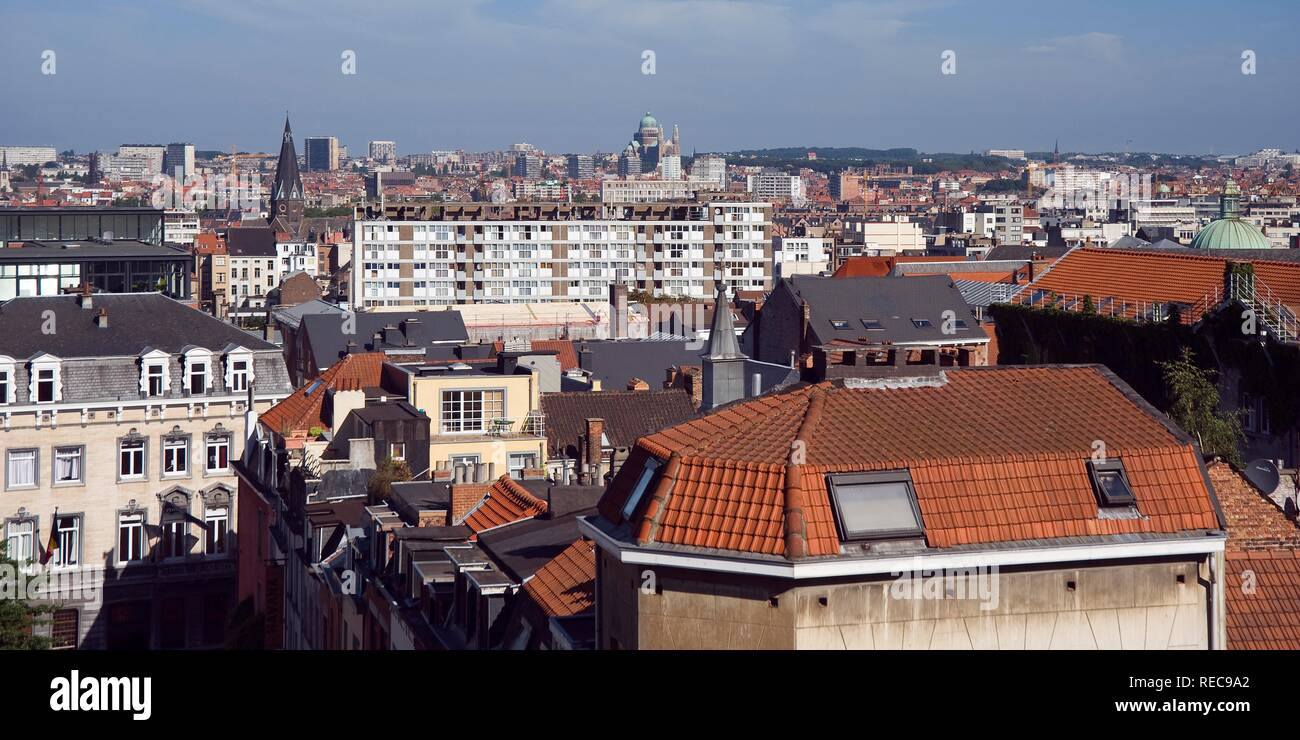 View over Brussels, Brabant, Belgium, Europe Stock Photo