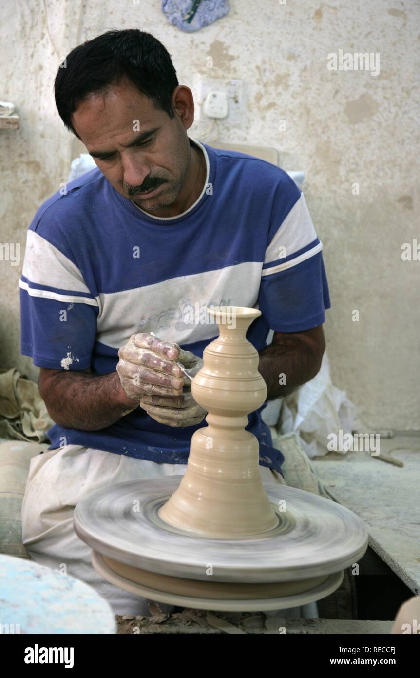 Potter's workshop in Al Aali, Kingdom of Bahrain, Persian Gulf Stock Photo