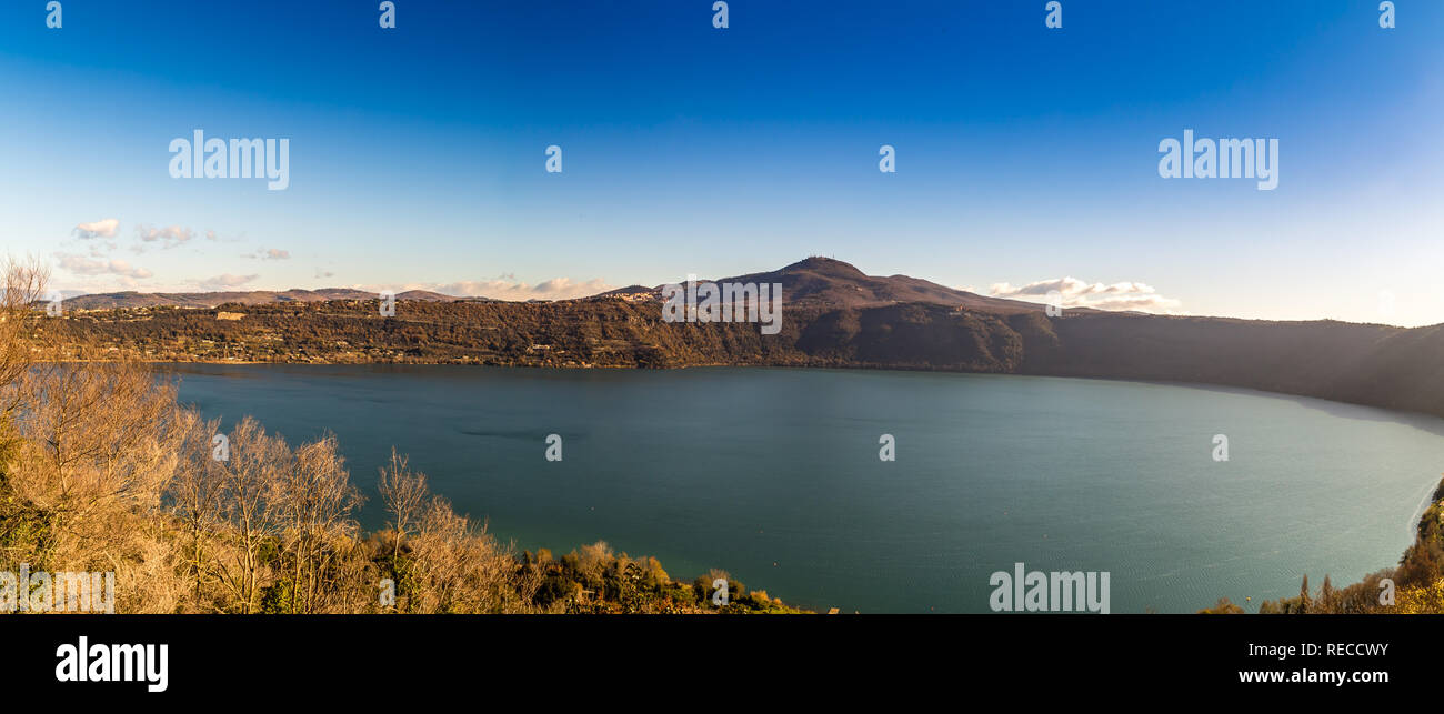 view of blue waters of  Italian lake Stock Photo