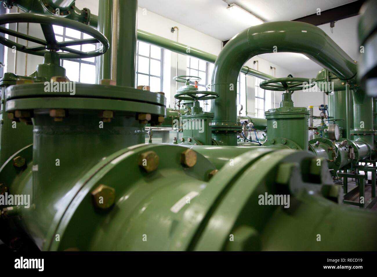 Natural gas transfer station, here natural gas is conducted from the