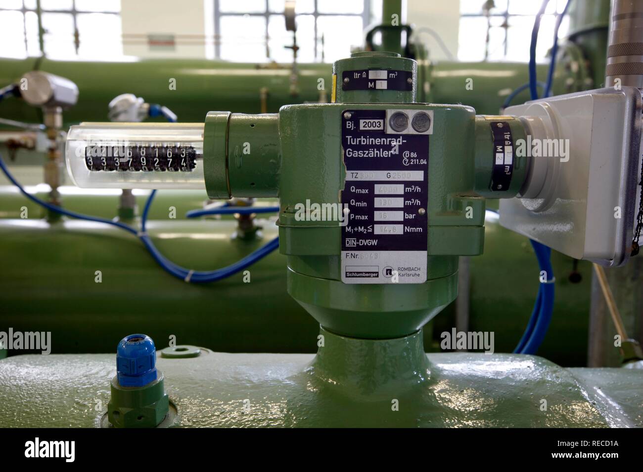 Natural gas transfer station, here natural gas is conducted from the