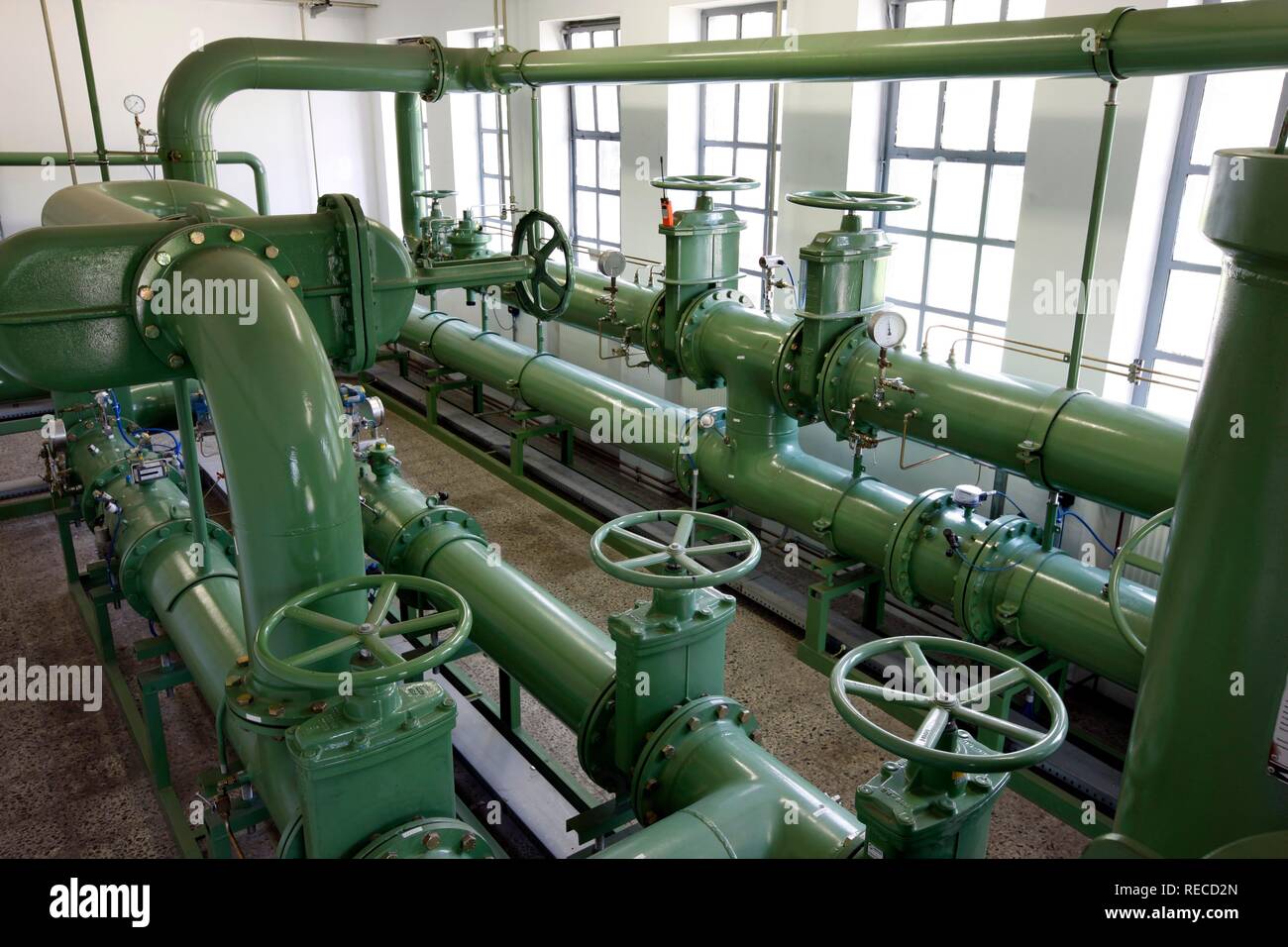 Natural gas transfer station, here natural gas is conducted from the