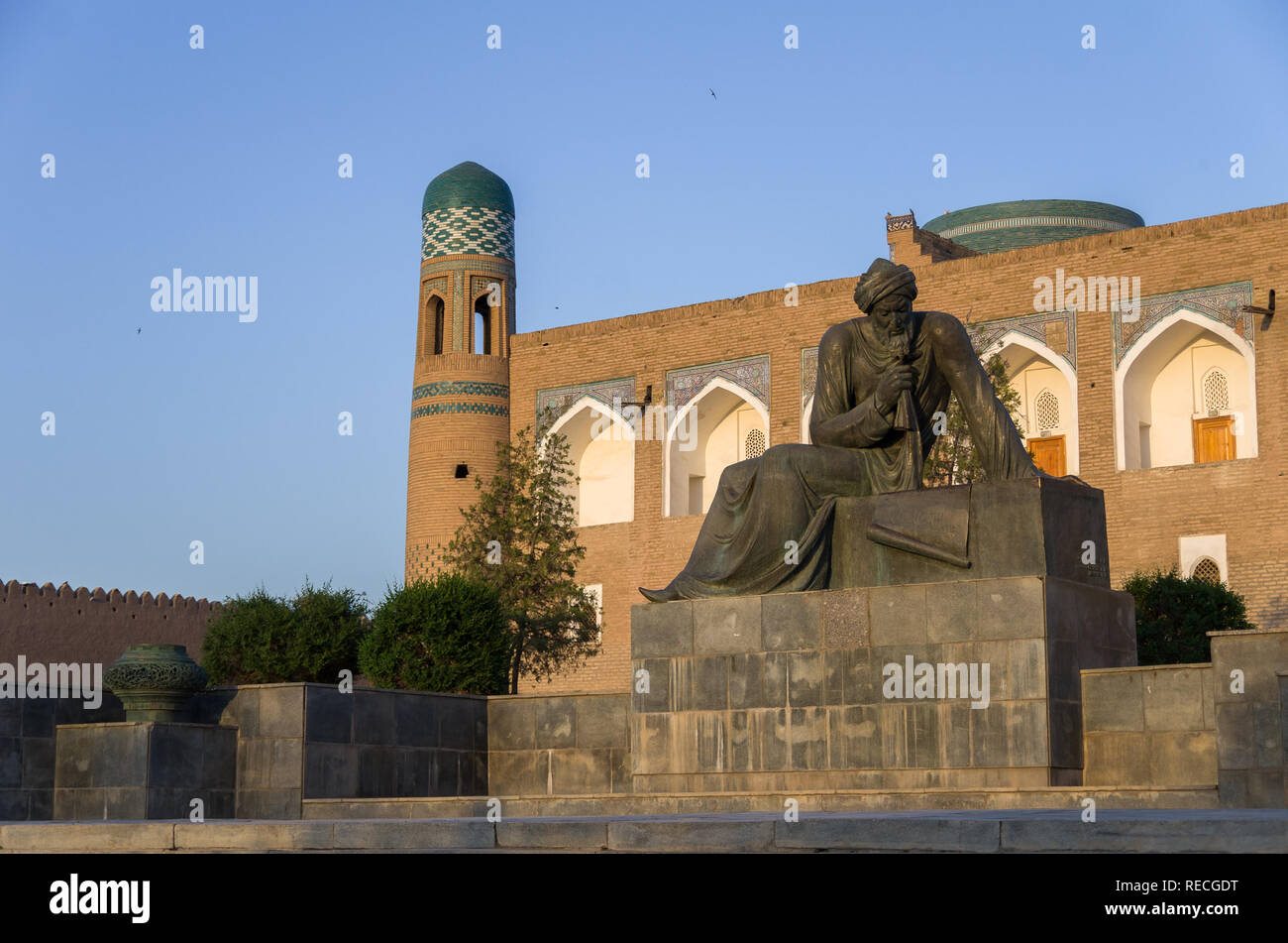 Khiva, Uzbekistan - 1 May 2015: The monument to the ancient scientist ...