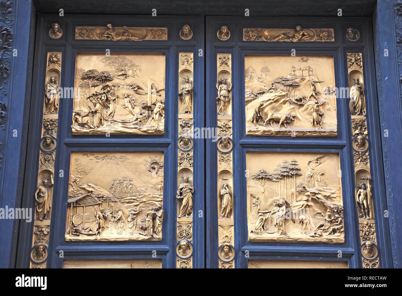 Detail, The Gates of Paradise, Florence Baptistry, Firenze, Florence,  Tuscany, Italy, Europe Stock Photo - Alamy