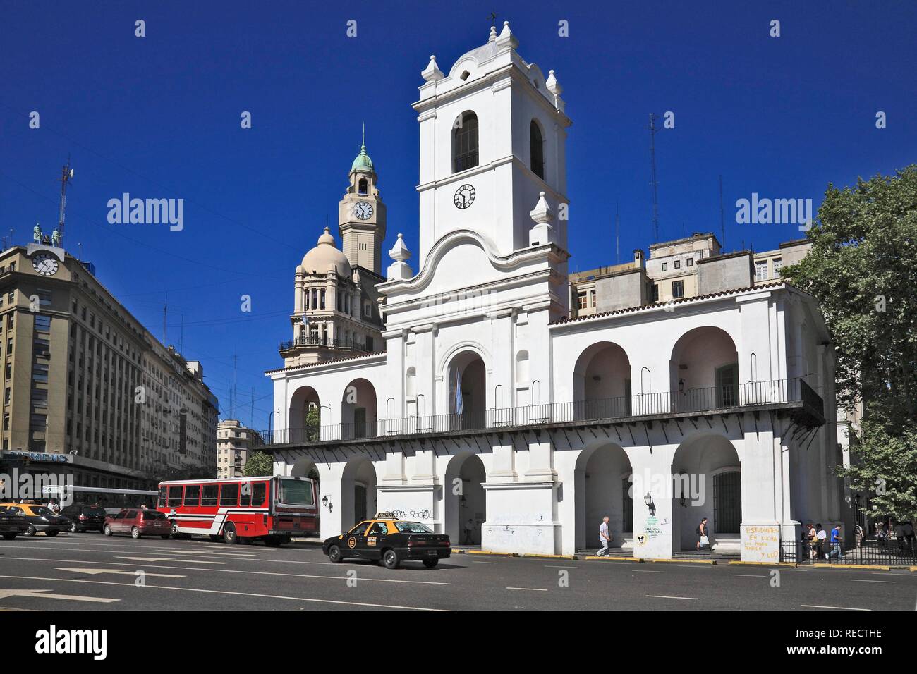 Old town hall, Cabildo Museum, at the Plaza de Mayo, Buenos Aires, Argentina, South America Stock Photo