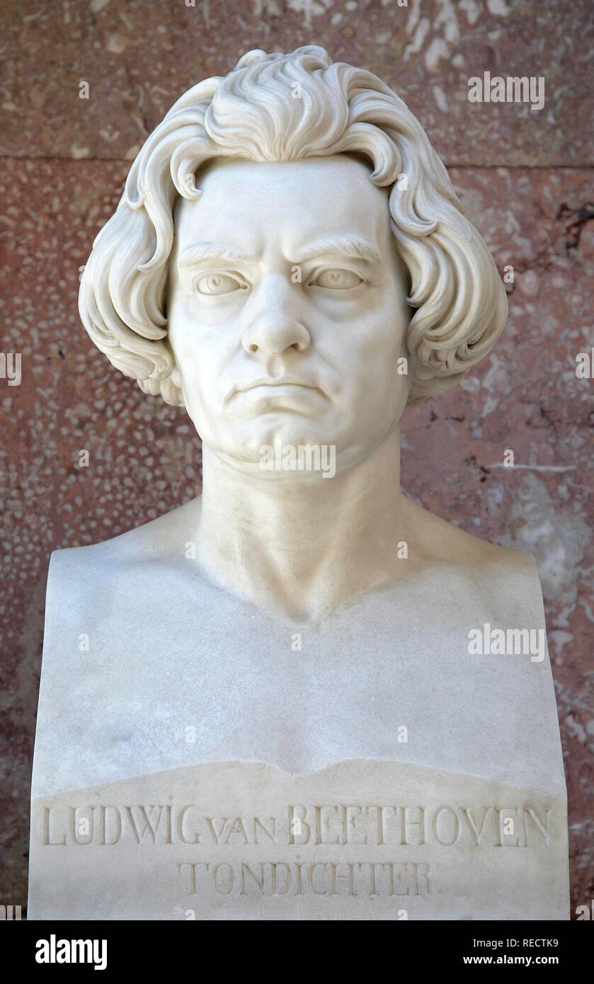 Bust of Ludwig van Beethoven, Composer of the First Viennese School Stock Photo