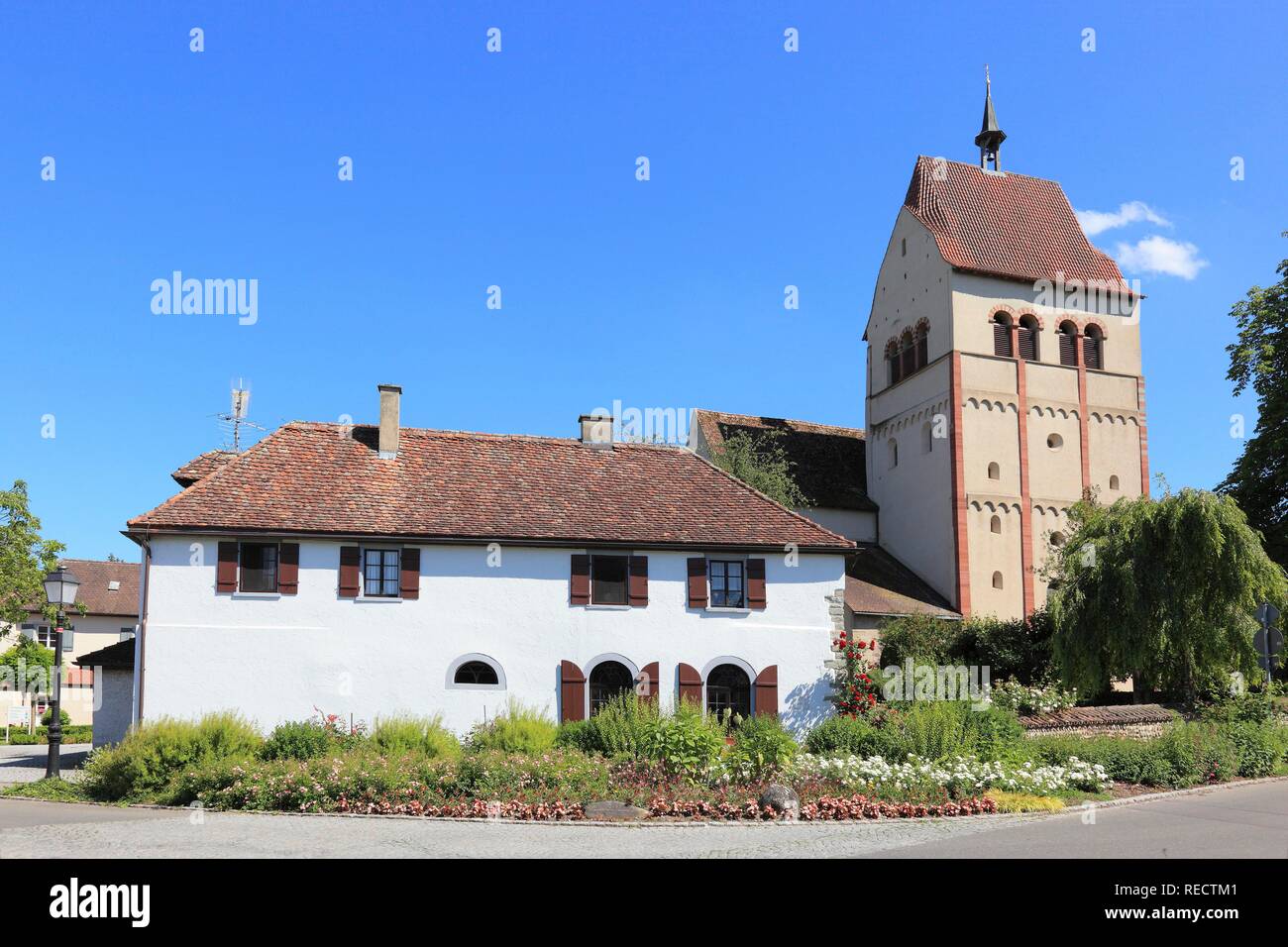 Minster dedicated to the Virgin and Saint Mark, Marienmuenster, Abbey of Reichenau, Mittelzell, Reichenau Island, Lake Constance Stock Photo