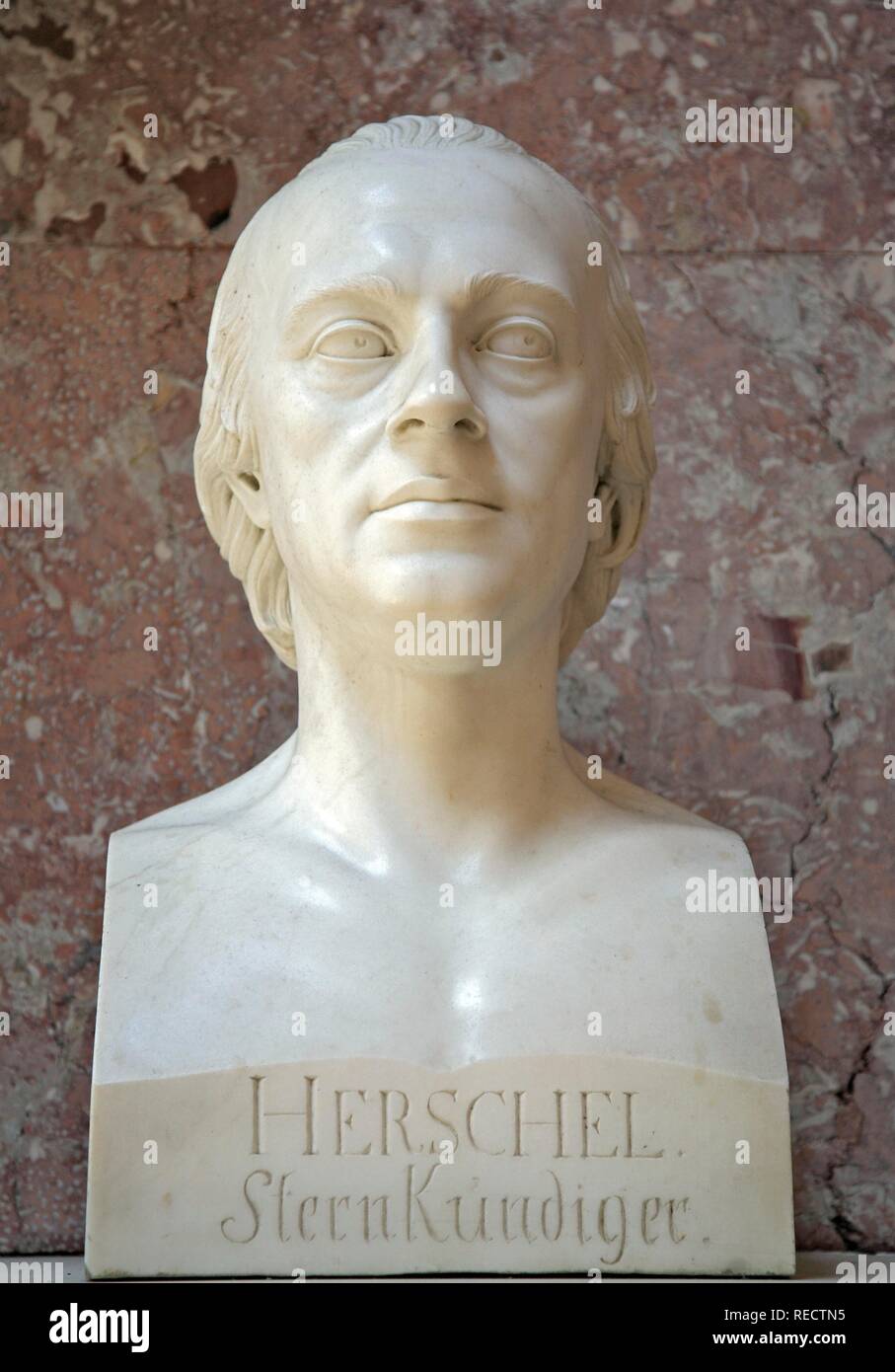 Bust of Frederick William Herschel, German astronomer, musiscian and composer Stock Photo