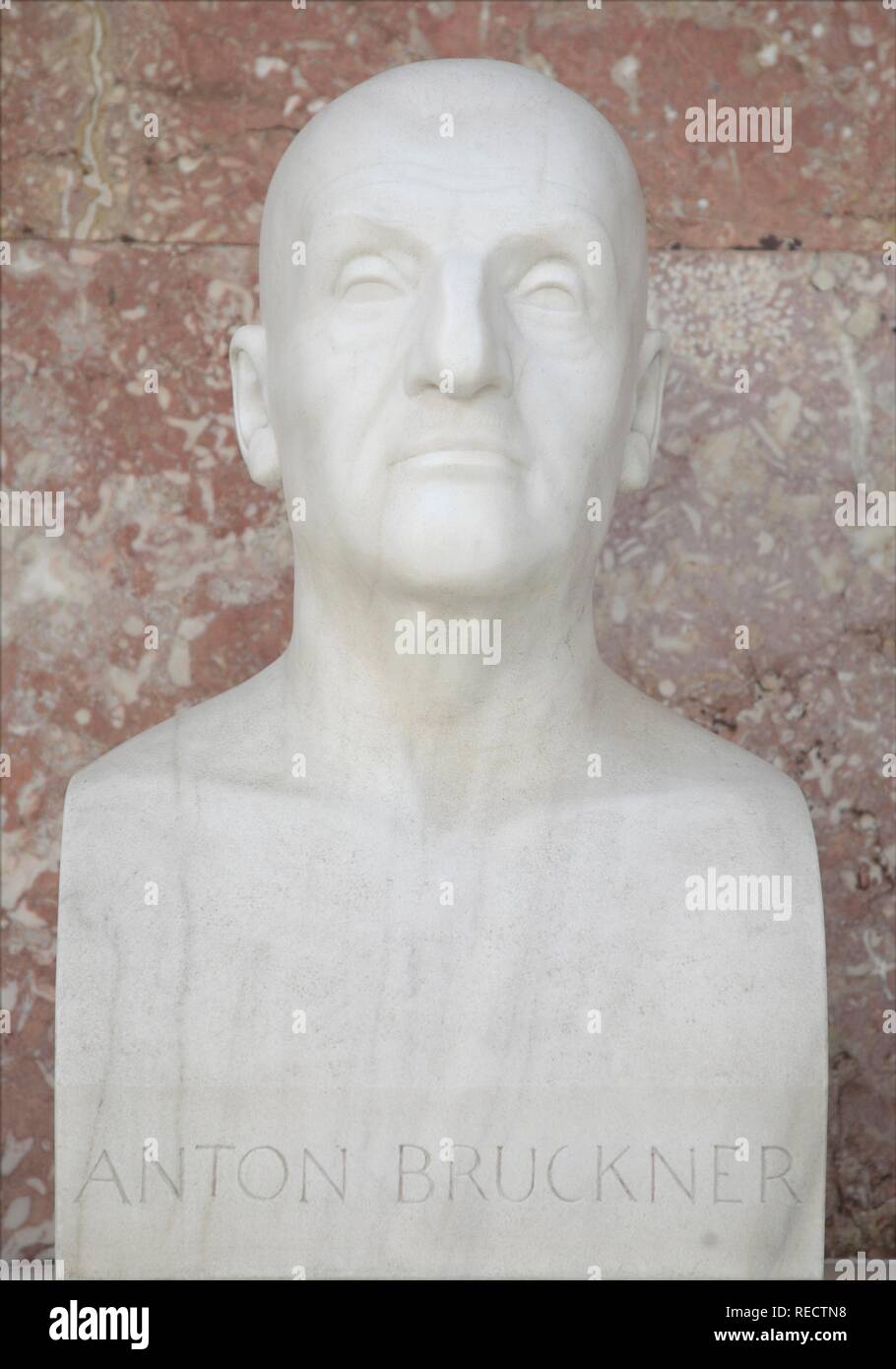 Bust of Anton Bruckner, Austrian composer of the late romantic era Stock Photo