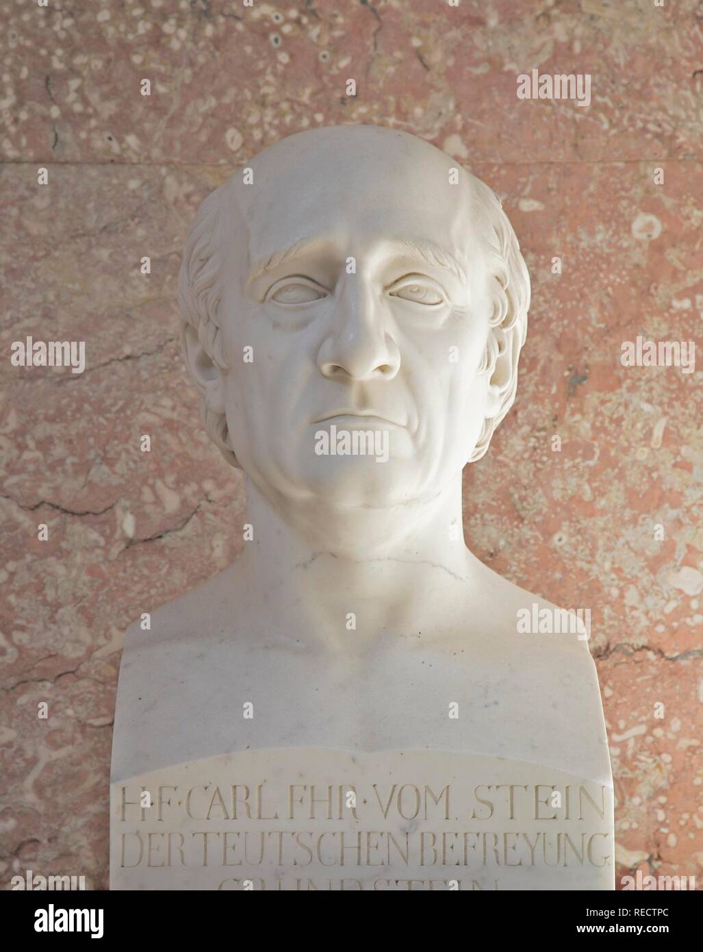 Bust of Karl vom und zum Stein, Prussian politician Stock Photo