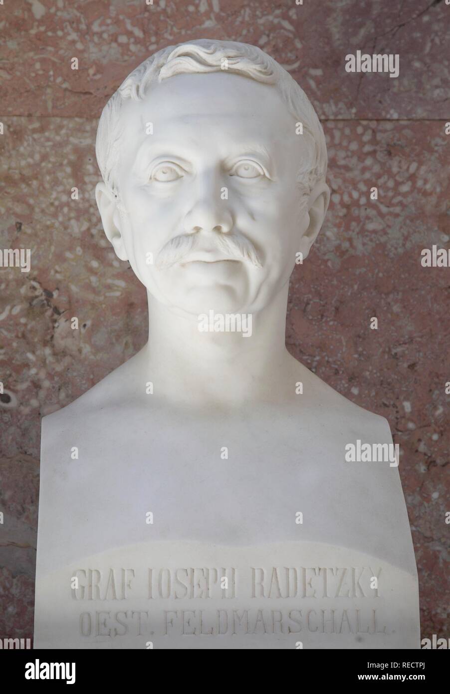 Bust of Josef Wenzel Graf Radetzky von Radetz, Austrian army commander ...