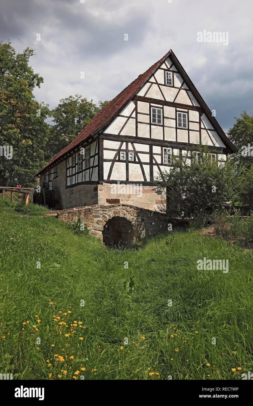The Hennebergisches Freilichtmuseum open-air-museum near the monastery of Vessra, Hildburghausen district, Thuringia, Germany Stock Photo