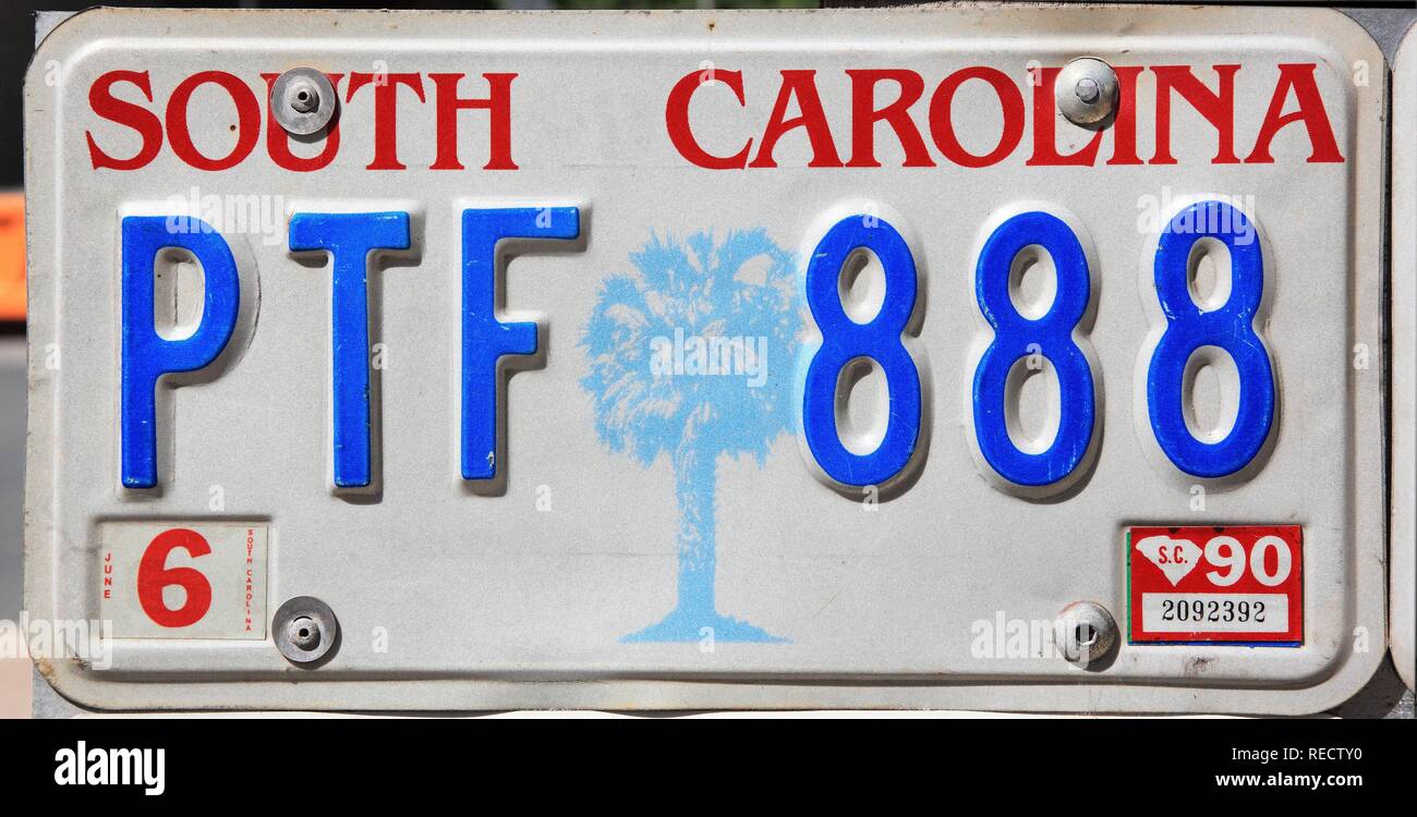 American number plates from North Carolina Stock Photo Alamy
