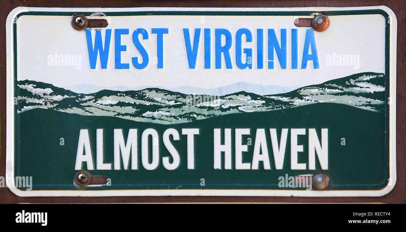 American number plates from West Virginia Stock Photo