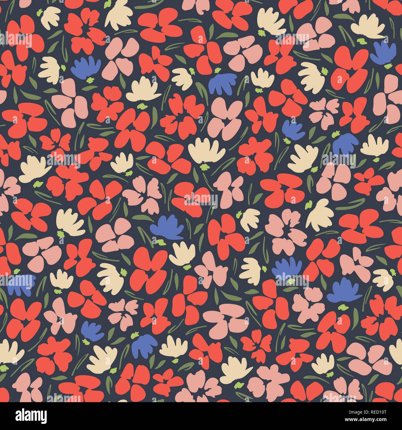 Bold graphic gestural ditsy floral ...