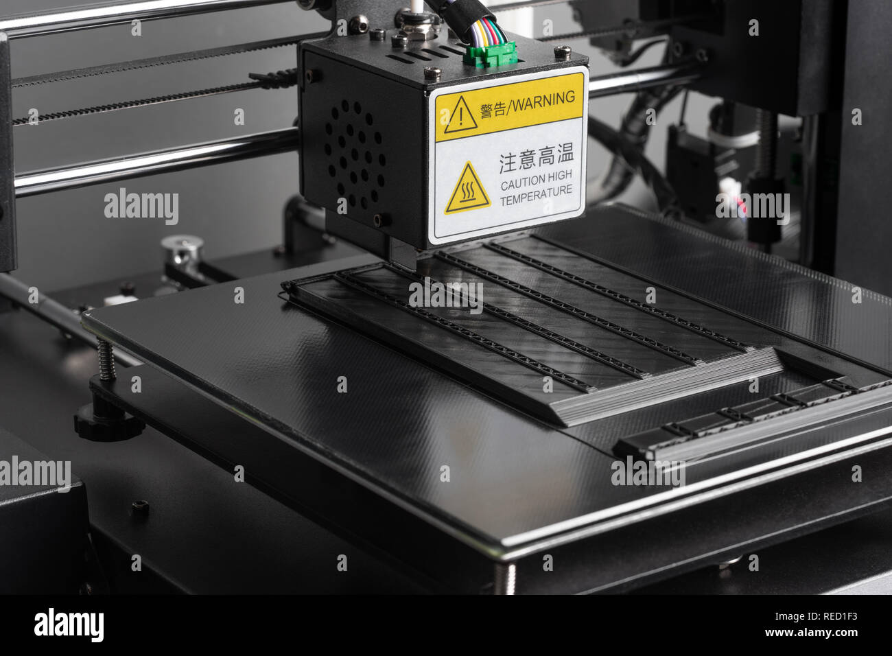 3D printer close-up during printing Stock Photo