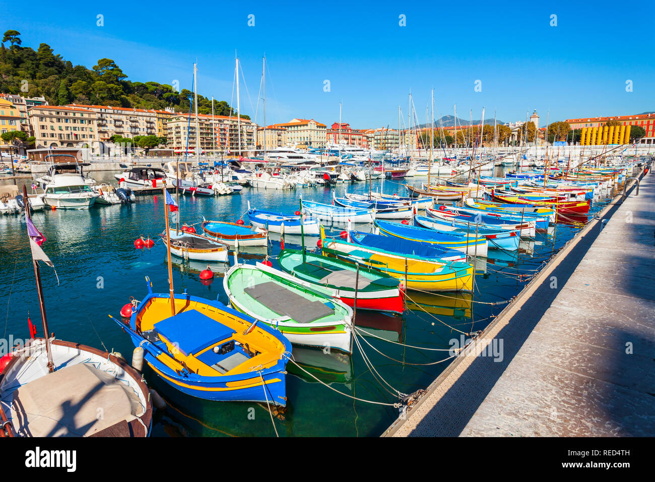 Nice port with boats and yachts. Nice is a city located on the French  Riviera or Cote d'Azur in France Stock Photo - Alamy