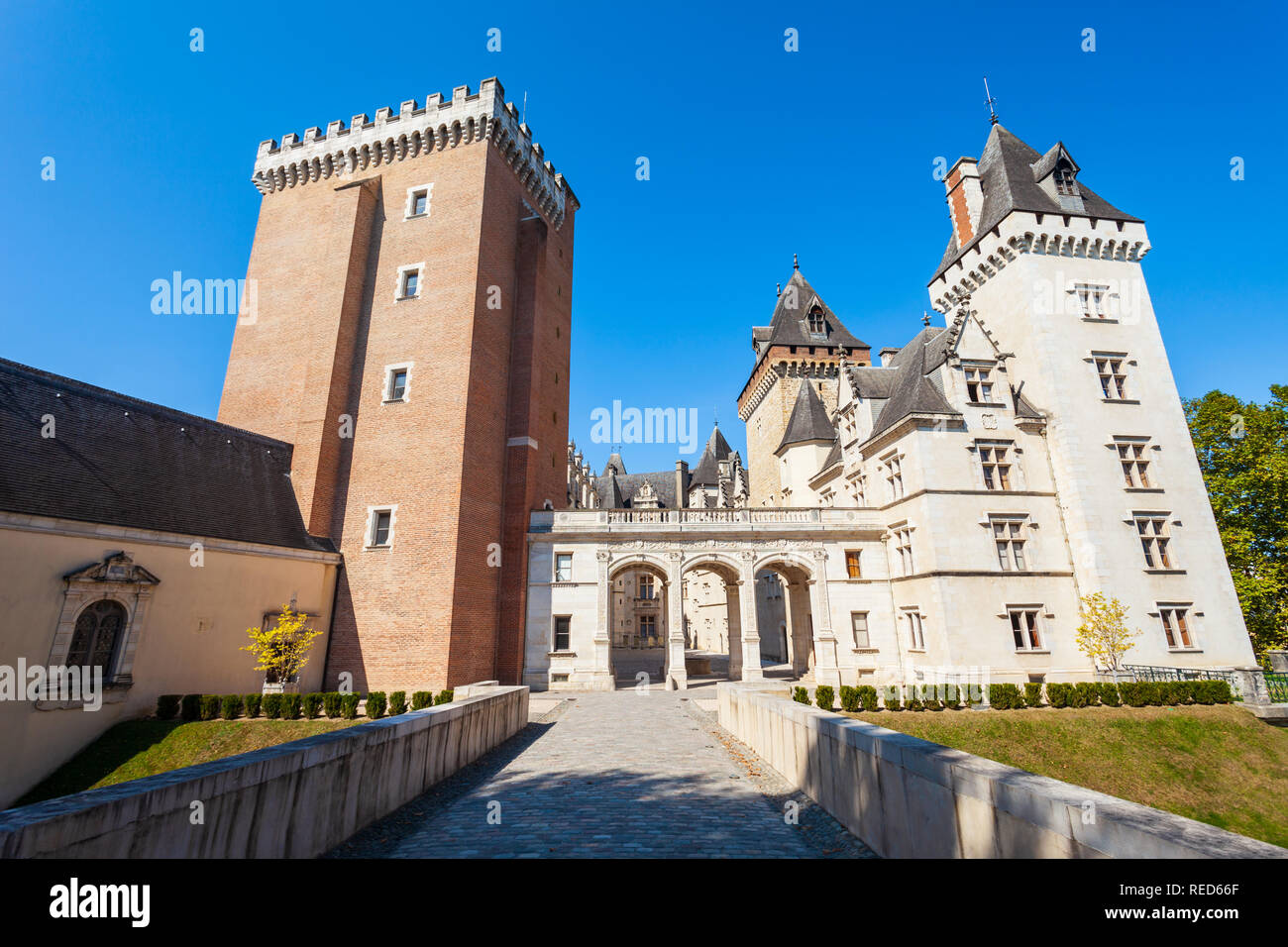 Chateau de Pau is a castle in the centre of Pau city in France Stock Photo