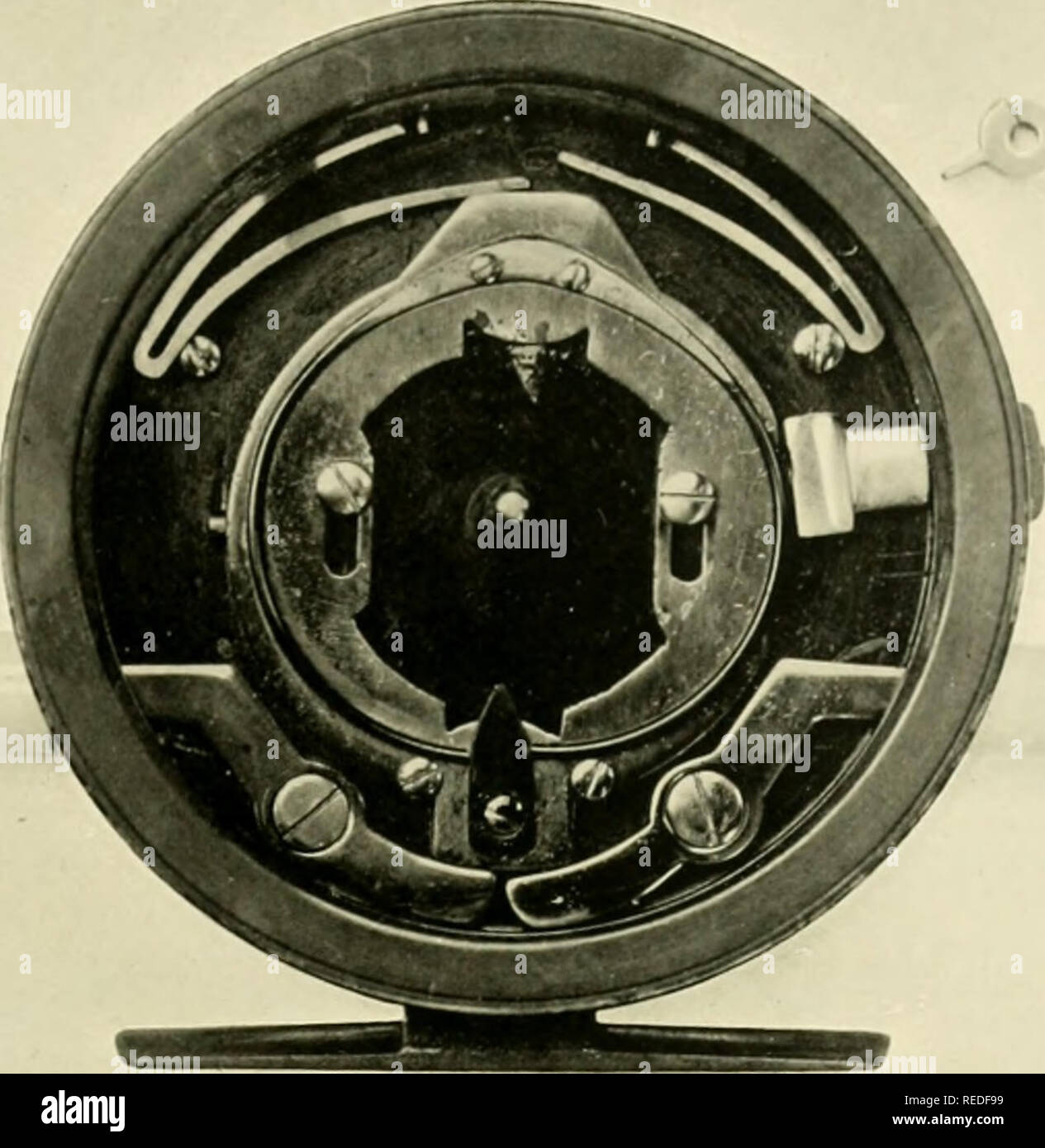 The complete science of fly fishing and spinning. Fly-casting. [from old  catalog]. PLATE LX.. FIG. A.—PLAN SHOWING INTERIOR MECHANISM OF THE FRED G.  SHAW SPINNING REEL. THE TWO PAWLS, SLIDING PLATE