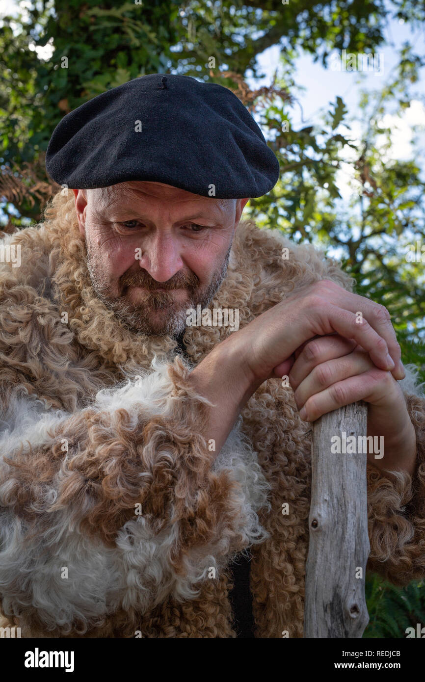Portrait of a shepherd being in his traditional workwear and wearing a Basque  beret (South-west France). Portrait d'un berger en tenue traditionnelle  Stock Photo - Alamy