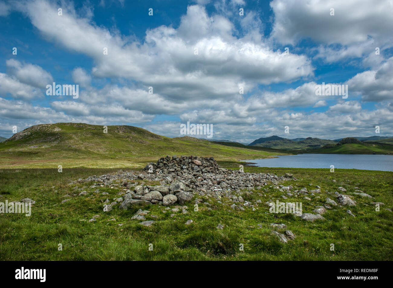 An ancient cairn near Devoke Water in Western Cumbria Stock Photo