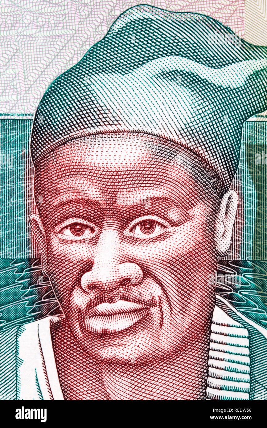 Kai Londo portrait from Sierra Leonean money Stock Photo