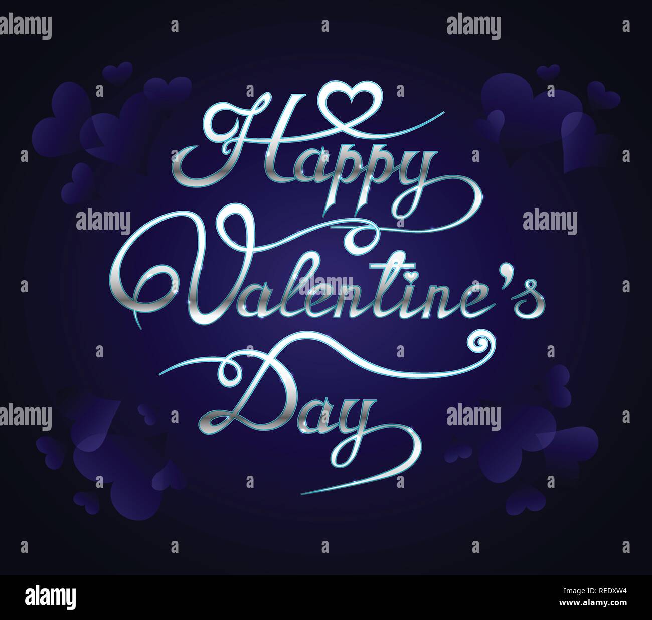Happy Valentines Day romantic greeting card illustration Stock Vector ...