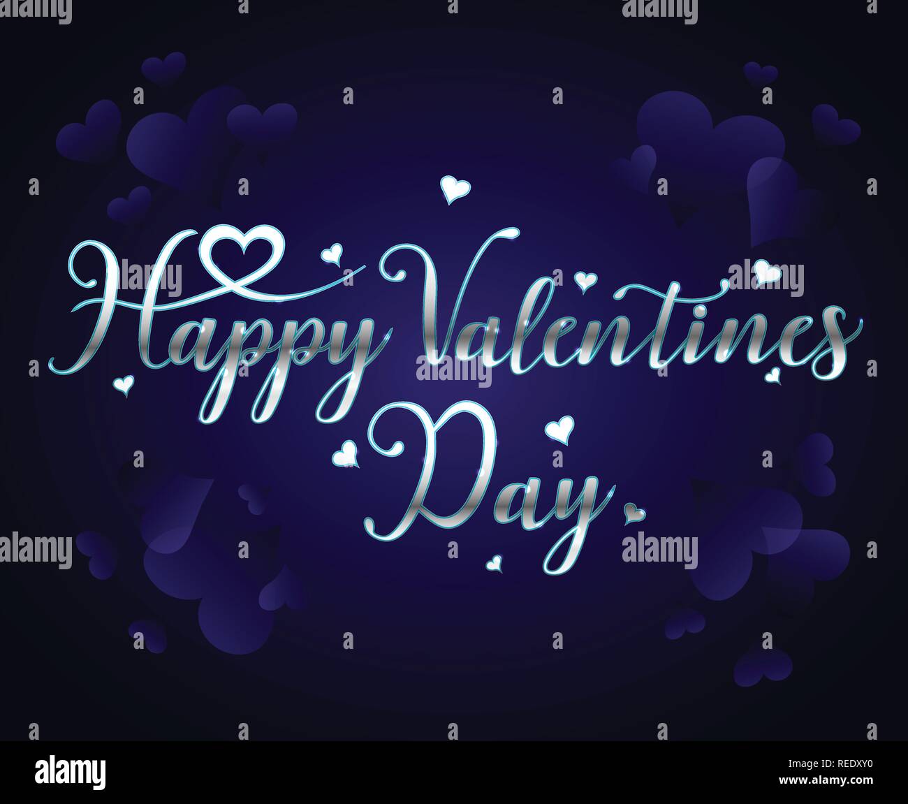 Happy Valentines Day romantic greeting card illustration Stock Vector ...