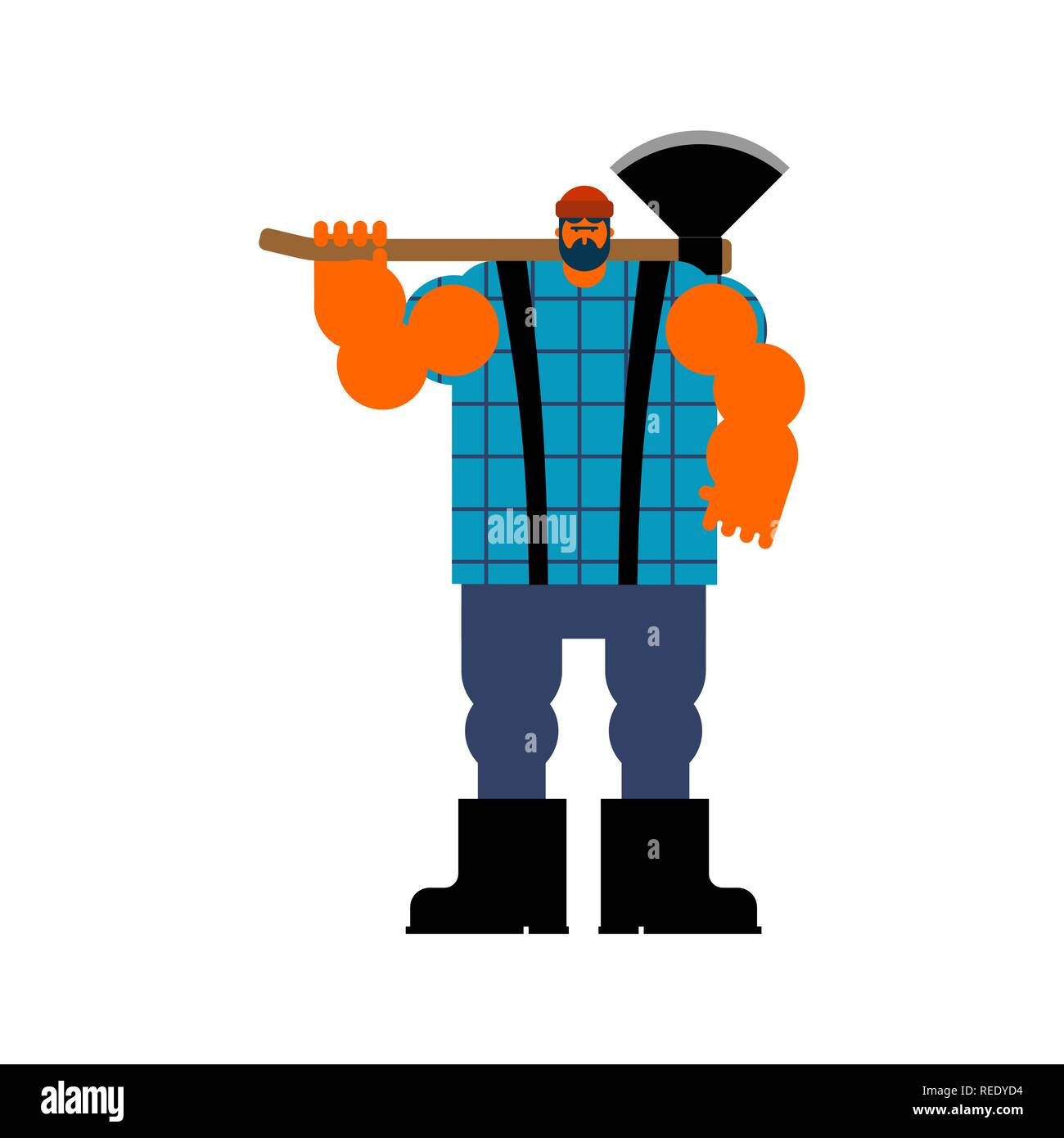 Lumberjack with ax. Woodcutter with axe. vector Stock Vector Image ...