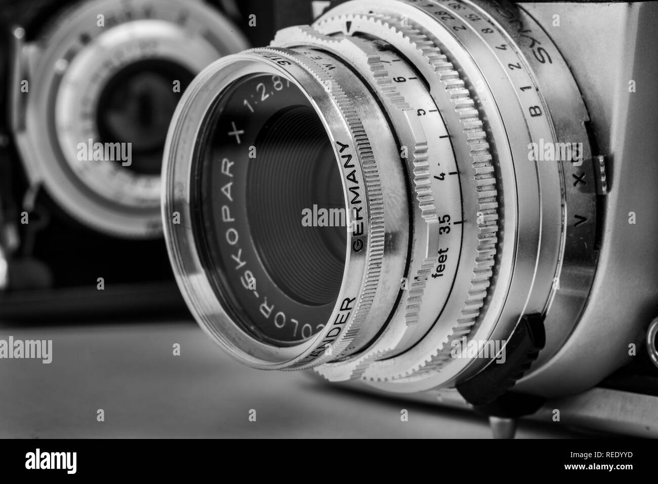 A Voigtlander Bessamatic 50mm lens Stock Photo
