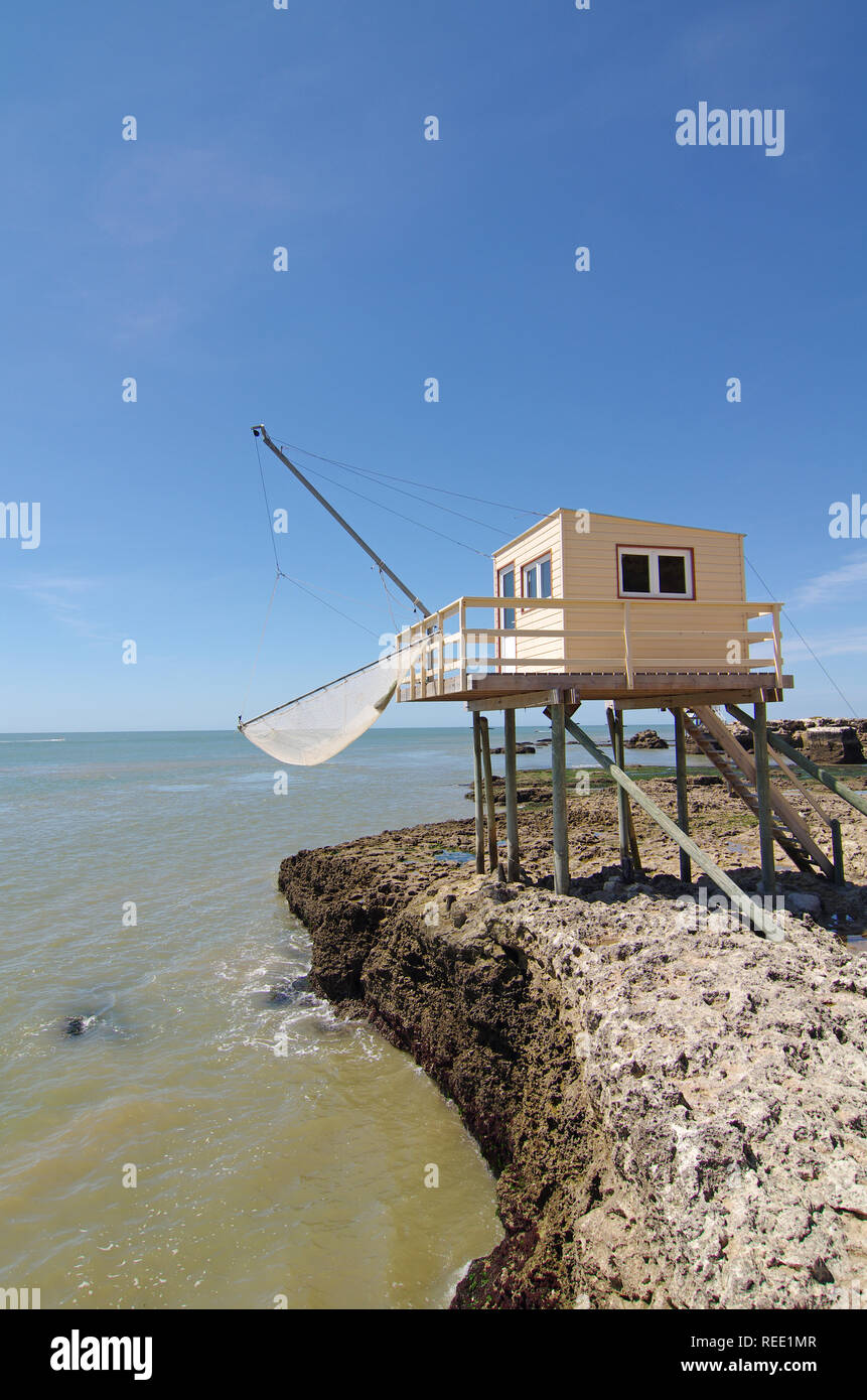 Fishing cabin in the Gironde estuary. West coast of France. Royan Stock Photo