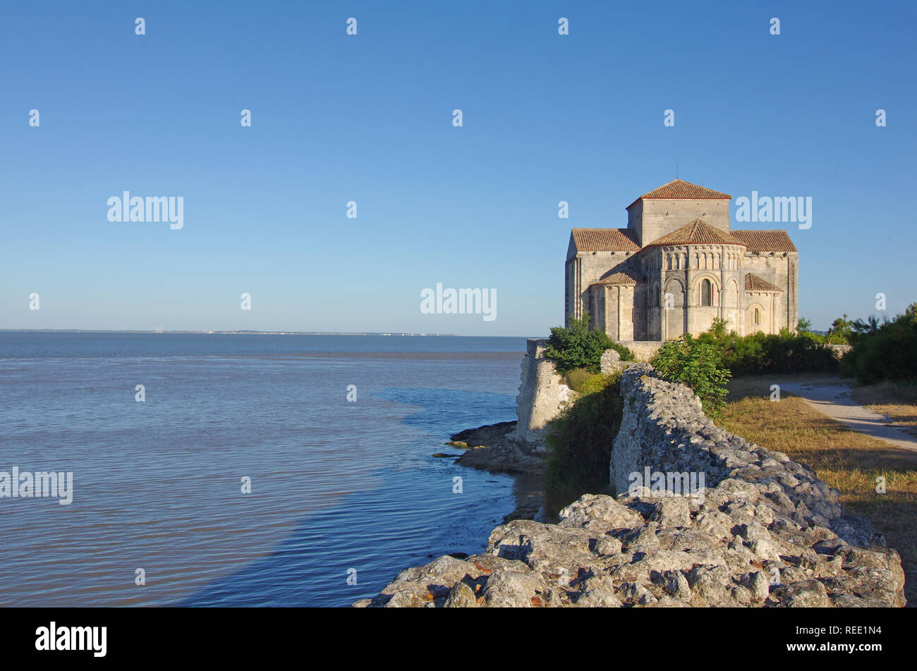 Sainte Radegonde church is located in the south west of France. it overlooks the Gironde estuary Stock Photo