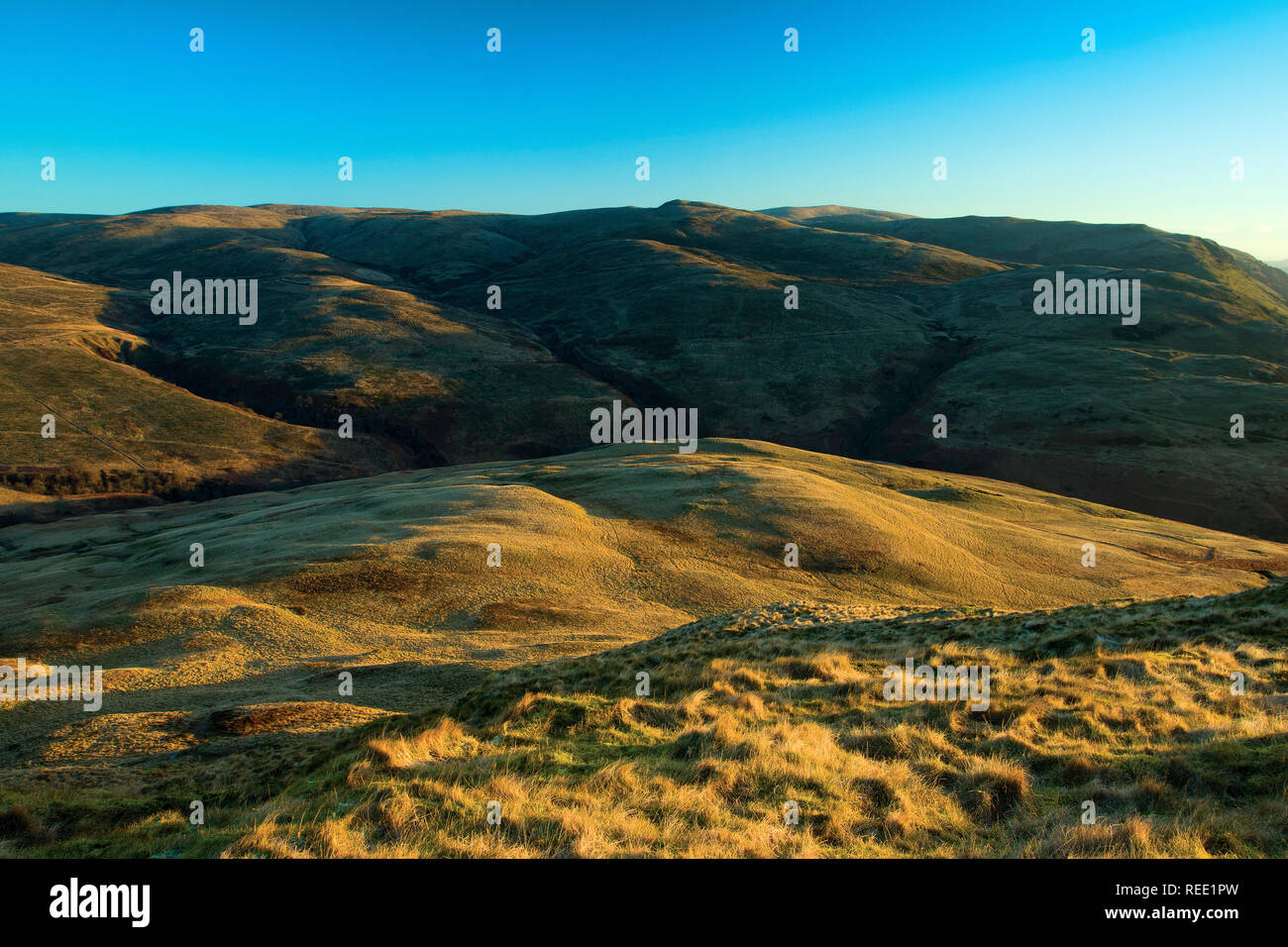 The Ochil Hills from Dumyat, Stirlingshire Stock Photo
