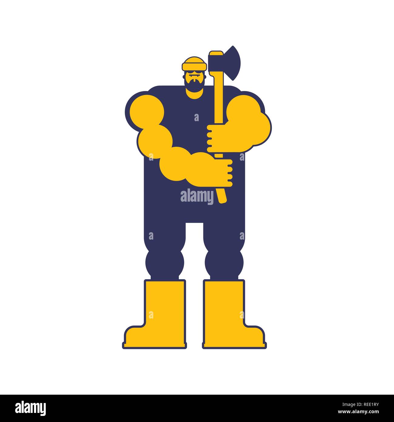 Lumberjack with ax. Woodcutter with axe. vector Stock Vector Image ...