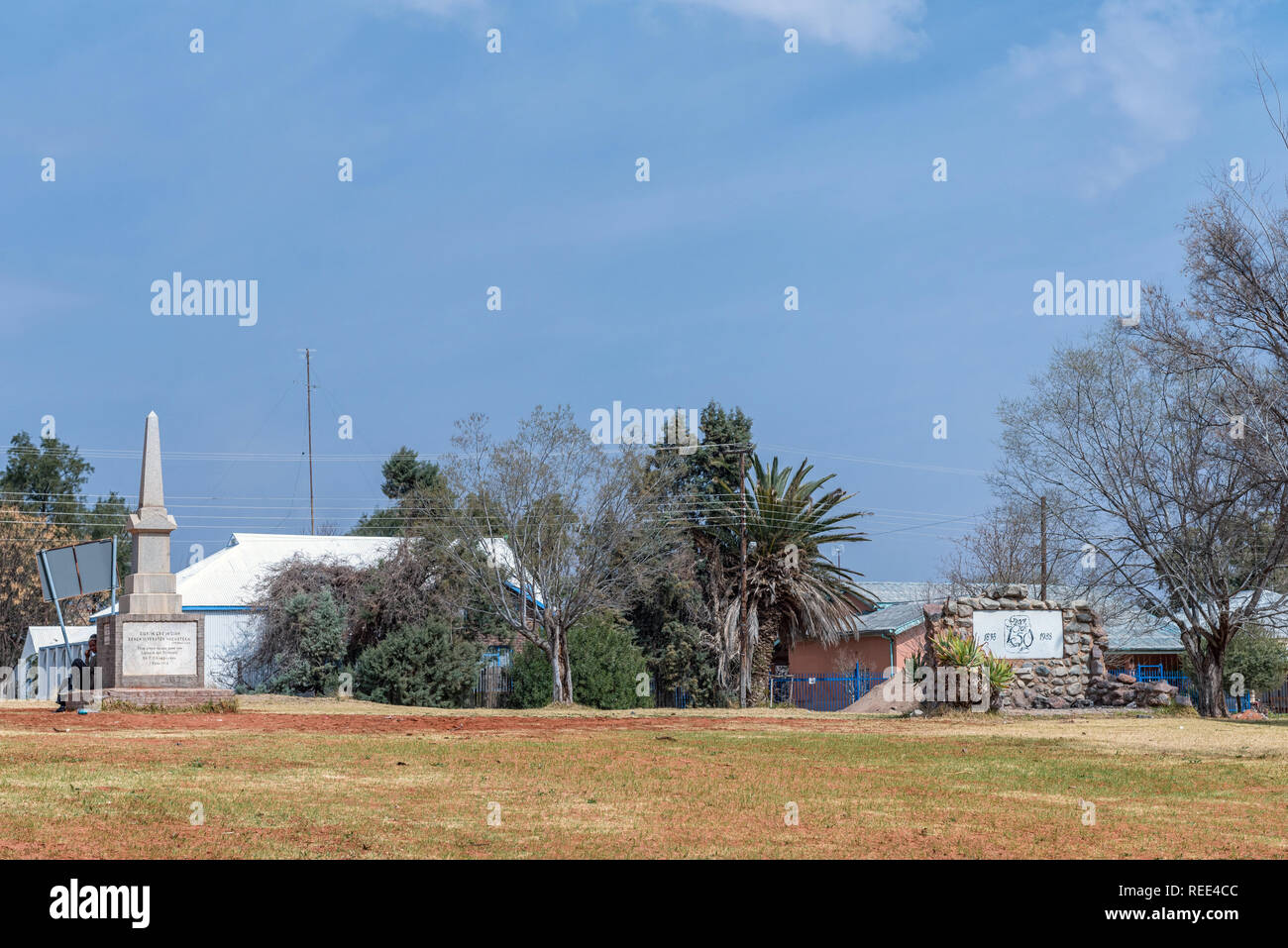 HOPETOWN, SOUTH AFRICA, SEPTEMBER 1, 2018 A street scene, with two