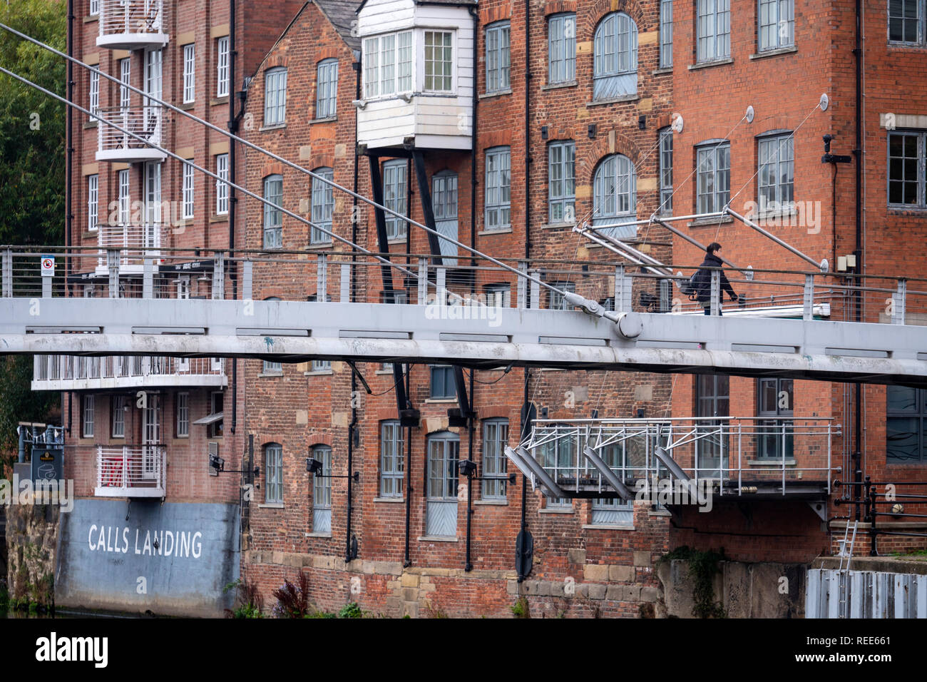 Calls Landing Riverside houses converted into city centre apartments Leeds West Yorkshire England Stock Photo