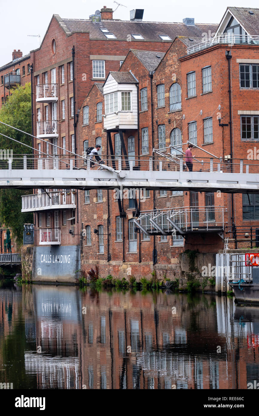 Calls Landing Riverside houses converted into city centre apartments Leeds West Yorkshire England Stock Photo