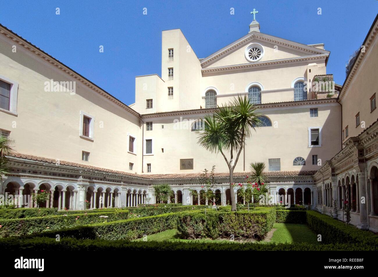 The cloister inside Basilica San Paolo Fuori le Mura    ( Basilica of Saint Paul Outside the Walls ) Rome, Lazio, Italy    Photo © Fabio Mazzarella/Si Stock Photo