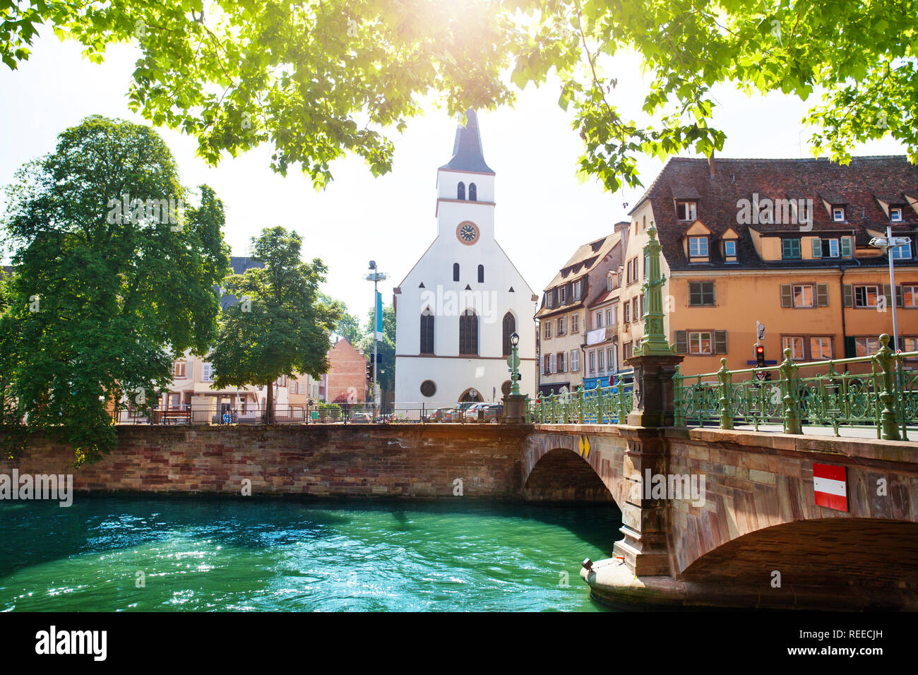 Church and bridge of St. Guillaume in Strasbourg Stock Photo Alamy