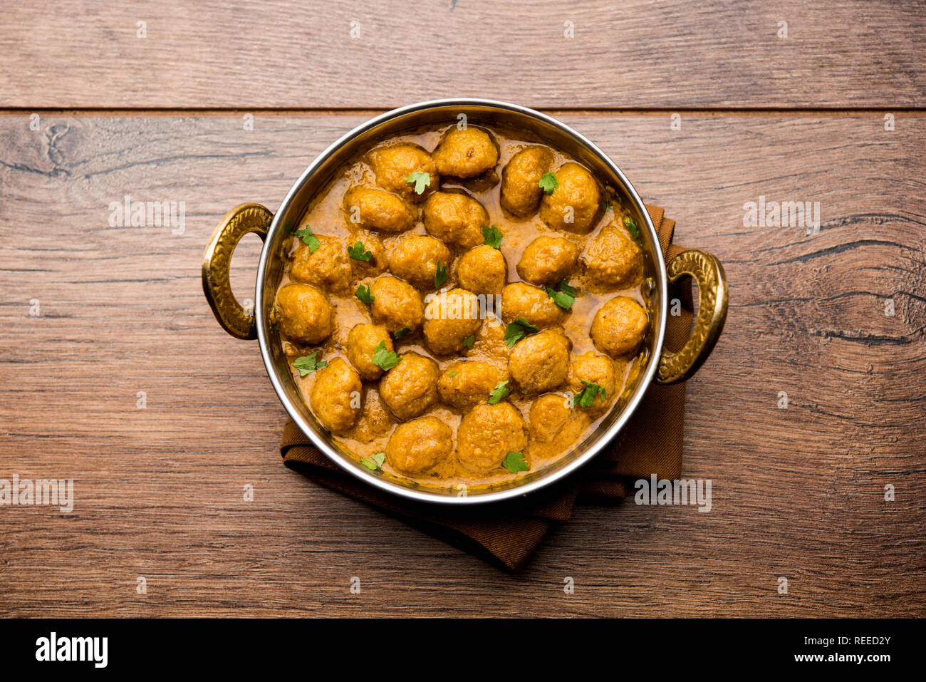 Masala Soya Chunk Curry made using Soyabean nuggets and spices