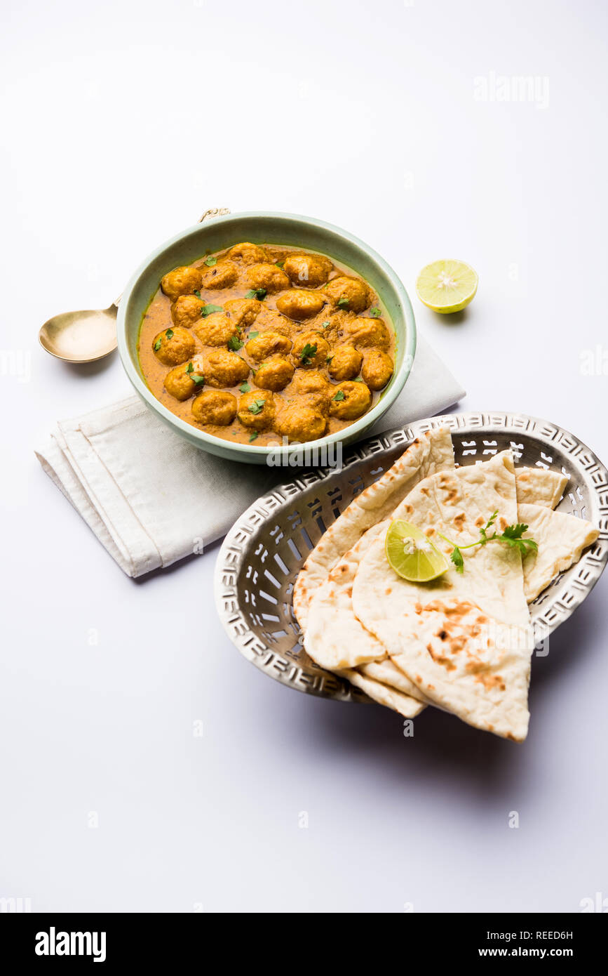 Masala Soya Chunk Curry made using Soyabean nuggets and spices