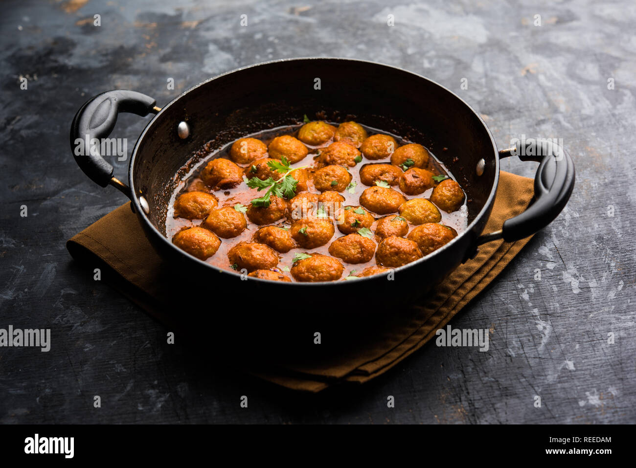 Masala Soya Chunk Curry made using Soyabean nuggets and spices