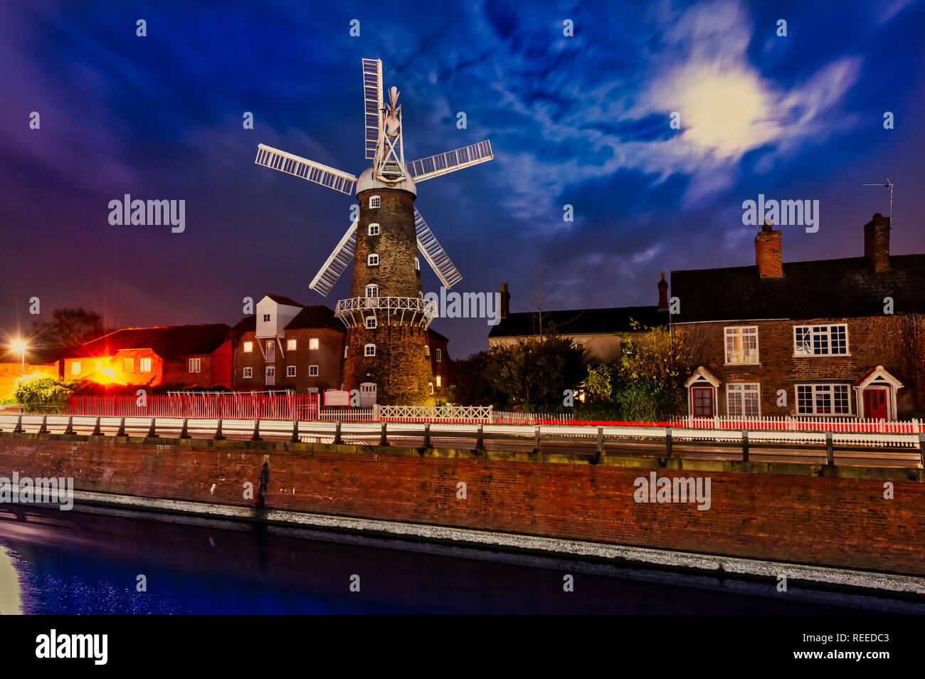 Boston Windmill by night Stock Photo